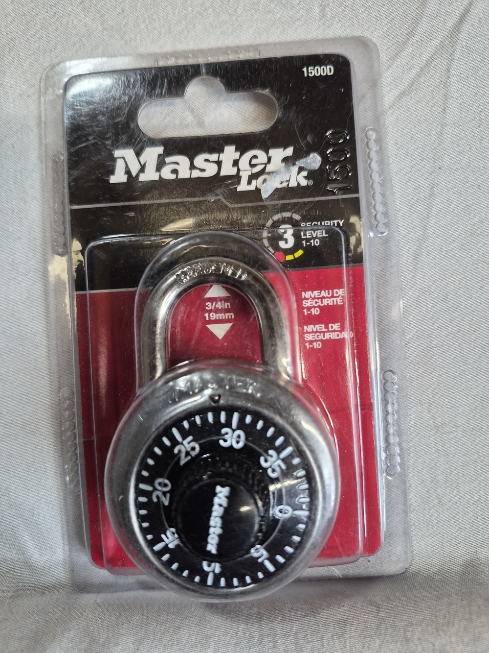 Black Combination Padlock - 3/4in Shackle